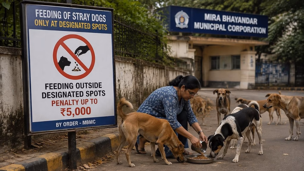 Mira Bhayandar MBMC’s ₹5,000 fine for feeding stray dogs outside designated spots faces legal review by