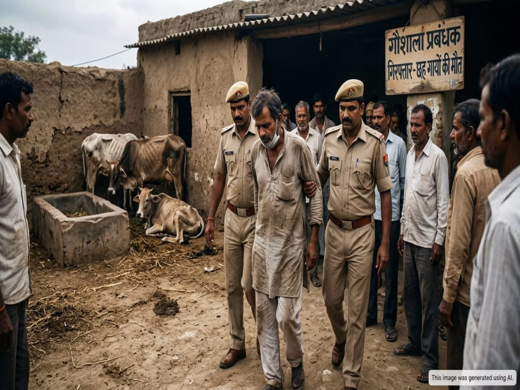 Cow shelter manager arrested in Muzaffarnagar after six cows die due to alleged negligence